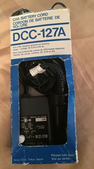 Sony DCC - 127A Car Battery Power Cord For Walkman SW Radio Cassette Recorders 3