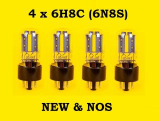 4 X 6n8s = 6sn7 = 1578 Tubes || || Nos || Russian Double Triodes || Quad
