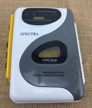 Spectra Portable Am Fm Radio Stereo Portable Cassette Player Wr - 20 Running