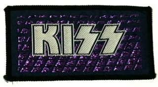 Kiss - Old Og Vtg 70/80`s Glittered Woven Patch Sew On Aufnäher écusson Parche