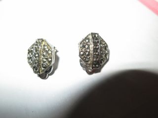 Wonderful quality vintage silver marcasite clip on earrings 2