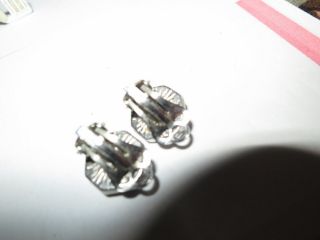 Wonderful quality vintage silver marcasite clip on earrings 3