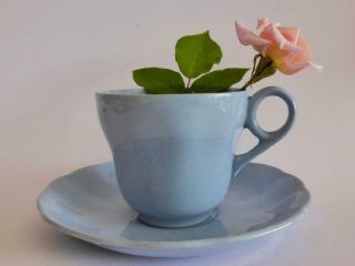 Vintage Blue Tea Cup And Saucer,  1940 - 1950 English Grindley Lupin Petal China