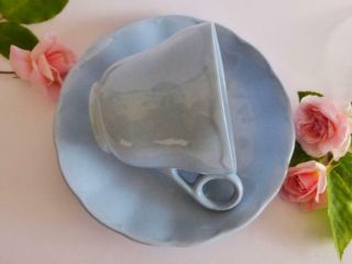 Vintage Blue Tea Cup and Saucer,  1940 - 1950 English Grindley Lupin Petal China 5