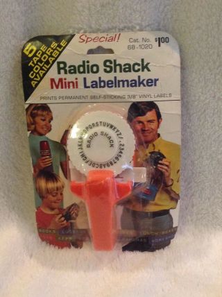 Vtg Nos Orange Dymo Radio Shack Mini Label Maker Cat No 68 - 1020 Made In Usa