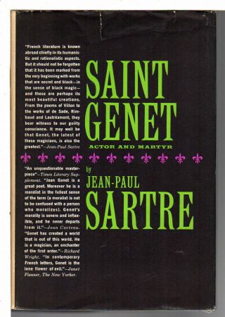 Jean - Paul Sartre Saint Genet Actor & Martyr Literature In Translation 1st Ed