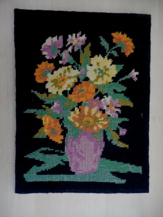 Vintage Tapestry Royal Paris 131 25 Flowers Completed On Backing & Unframed