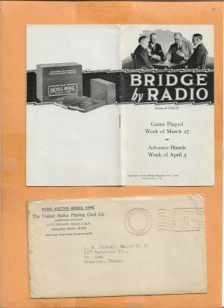 Radio Bridge Game U.  S Playing Card Co 1927 Vintage Ad Cover,