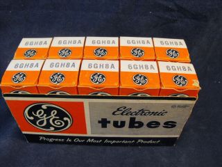10 Each Ge Type 6gh8 Vacuum Tubes Nos,  Nib