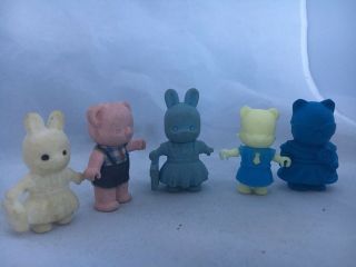 Sanrio Hello Kitty,  Vintage Mini Figures Koala Flocked Bunny Chef Happy Roller