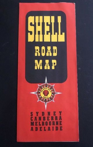 Shell Vintage 1950’s Road Map Of Sydney Canberra Melbourne Adelaide Australia