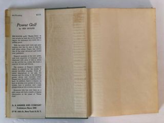 Ben Hogan ' s Power Golf First Edition Fourth Printing 1948 5