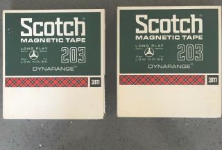 2 Scotch 203 - 18 Sound Recording Tape Reel To Reel Audio Tapes 7 "