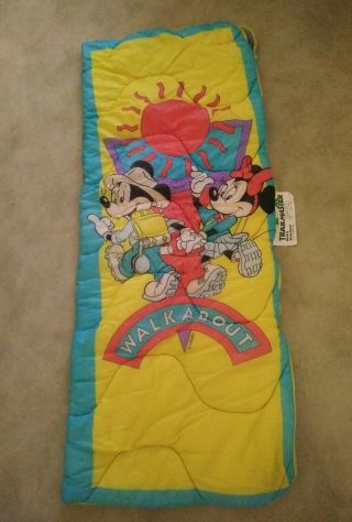 Vintage Trailmaster Disney Mickey Walkabout Kids Sleeping Bag Blanket
