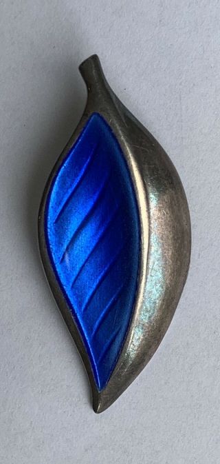 Vintage David Andersen Blue Enamel & Sterling Clip On Earring