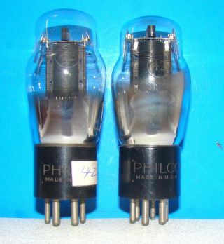 No 42 Type Philco Engraved Amplifier Radio Vacuum 2 Tubes Valves St Shape 242 42