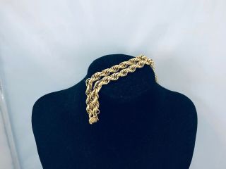 Vtg.  Monet Textured Gold Tone 2 - Chain Chunky Bracelet