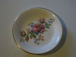 Vintage Royal Albert Moss Rose Small Bone China Dish / Plate - Pink Flowers