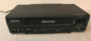 Emerson Ewv401b Hi - Fi Stereo 19 Micron 4 Head Vhs Vcr Player/recorder -