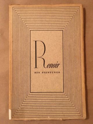 Renoir:a Special Exhibition Of His Paintings,  York,  May 18 - Sept 12,  1937
