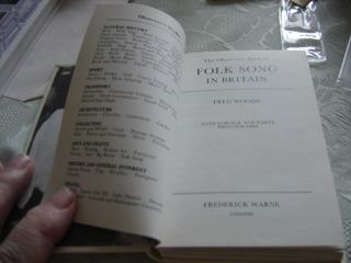 THE OBSERVER BOOK OF FOLK SONG IN BRITAIN by FRED WOODS no 87 V.  G 5