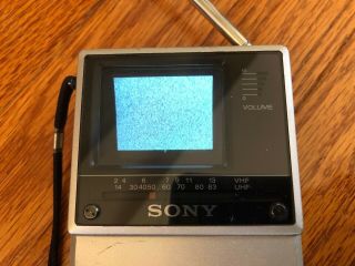 Vintage SONY Watchman Portable Analog Black & White TV Model FD - 20A. 2