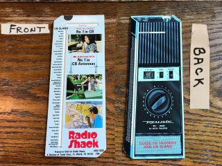 Vintage Radio Shack Realistic Cb Radio Slide Chart 10 Codes & Slang Lingo Guide