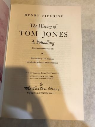 THE HISTORY OF TOM JONES by HENRY FIELDING EASTON PRESS 100 GREATEST BOOKS EVER 4