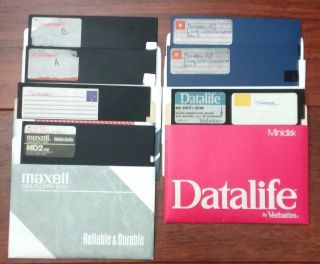 7 Vtg 5 - 1/4 " Floppy Disks W_games - Paperboy,  Gunship,  Tapper & More Backups