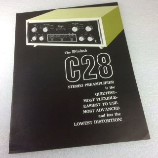 Mcintosh Stereo C 28 Preamplifier 4 Page Advertising Brochure -