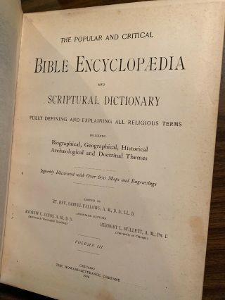 The Popular and Critical Bible Encyclopedia Complete Vol 3 1906 Illustrated 3