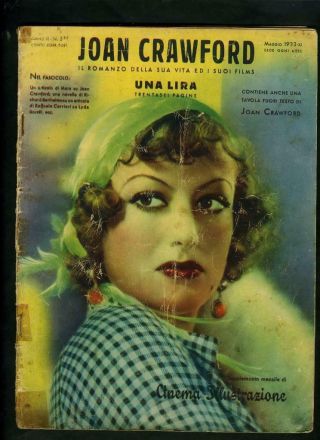 Vintage Joan Crawford Italien Biographical Mag 1933 Fabulous