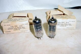 Matching Pair Nos National Union 6c4 Vacuum Tubes - Black Plate Strong