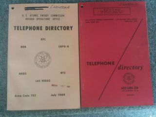 2 Us Atomic Energy Commission Phone Books,  Los Alamos Mexico 1969 1970