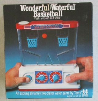 W/box Vintage 1976 Tomy Corp Wonderful Waterful Basketball Water Game