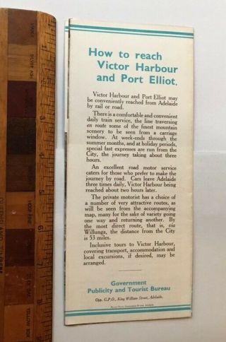 1940S SOUTH AUSTRALIA VICTOR HARBOUR PORT ELLIOT SA TOURISM BROCHURE,  MAP VGC 2