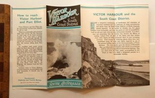 1940S SOUTH AUSTRALIA VICTOR HARBOUR PORT ELLIOT SA TOURISM BROCHURE,  MAP VGC 5