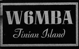 W6mba Tinian Island 1946 W/ Letter And Envelope Vintage Wwii Ham Radio Qsl Card