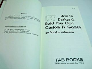 How to Design & Build Your Own Custom TV Games by David Heiserman HC Book 3