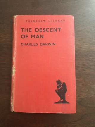 1945 Pocket Size The Descent Of Man By Charles Darwin (part 1 & End Of Part 3)