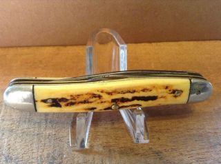 Vintage Camillus Camco 2 Blade Serpentine Pocket Knife - 3 3/8 "