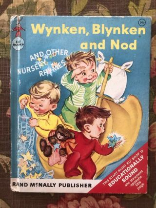 1956 Wynken Blynken And Nod And Other Nursery Rhymes Rand Mcnally Elf Book 9010