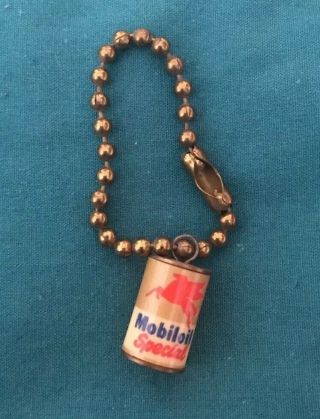 Vintage Mobil Oil Key Chain “mobiloil Special” Oil Can 1940’s Advertising