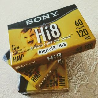 3 Sony Camcorder Tapes Hmp 60 Digital8/hi8 Metal Ntsc 106 M P6 - 120hmpl