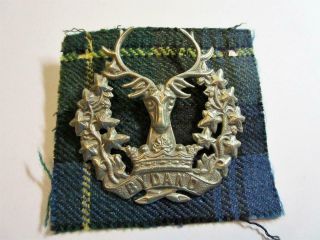 Vintage Ww1,  Ww2 Gordon Highlanders Military Cap Badge