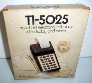 Vintage Texas Instruments Ti - 5025 Portable Electronic Calculator W/led & Printer