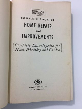 Complete Book Of Home Repair & Improvements - Popular Mechanics (Hardcover,  1949 3