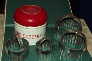 Vintage English Set Tala Pastry Cutters In Red & White Tin – Kitchenalia
