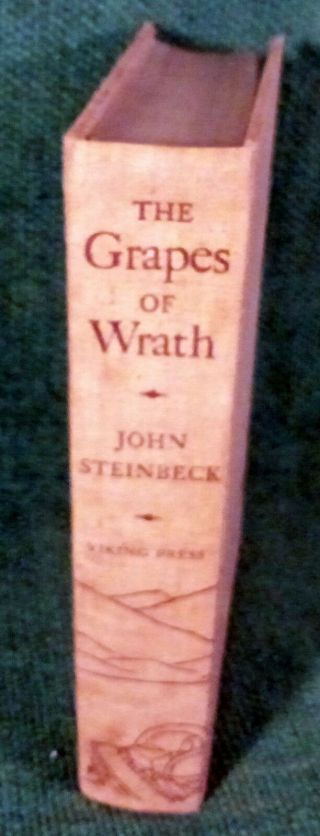 1939 BOOK - THE GRAPES OF WRATH by JOHN STEINBECK -,  ELEANOR ROOSEVELT REVIEW 2