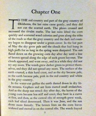 1939 BOOK - THE GRAPES OF WRATH by JOHN STEINBECK -,  ELEANOR ROOSEVELT REVIEW 5
